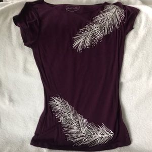 INC short sleeve embellished top